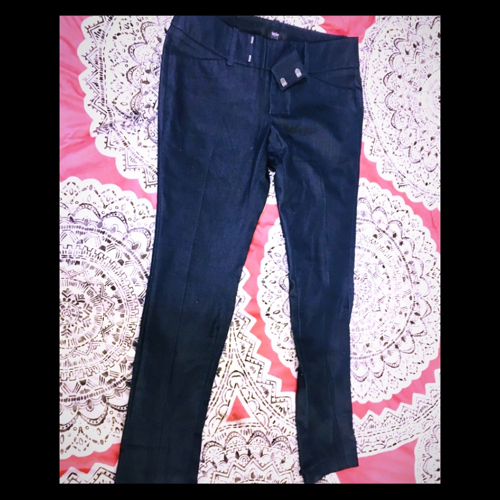 Deep navy blue black soft sheen pant